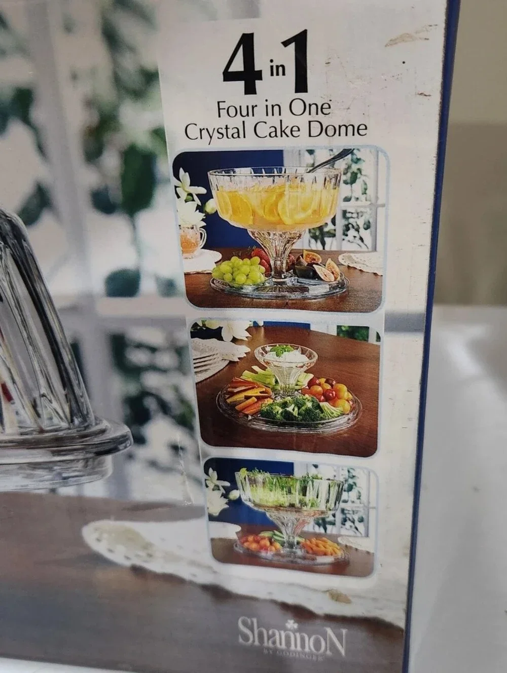 Godinger Silver Art CoDublin Crystal 4 in 1 Domed Cake Stand.